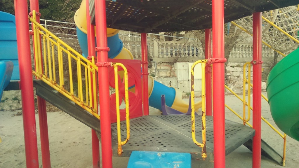 Iron fence protection playground