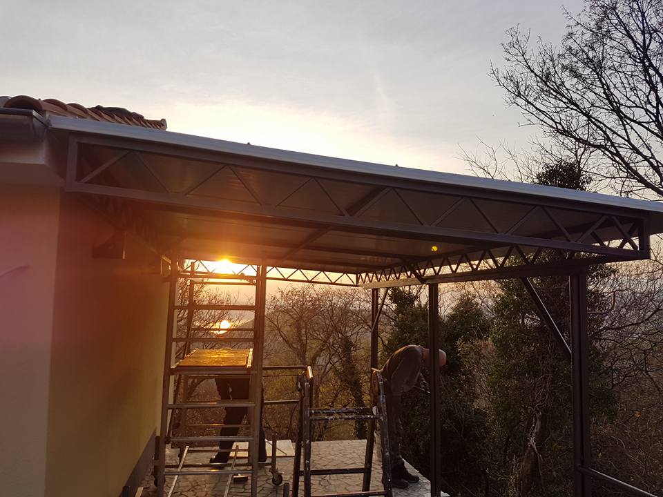 Sunset and awning